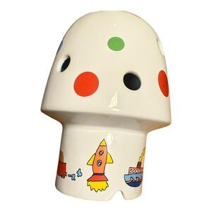 MUSHROOM TOADSTOOL LAMP by WHITE RABBIT ENGLAND  Ceramic Nightlight Lamp 9" Tall